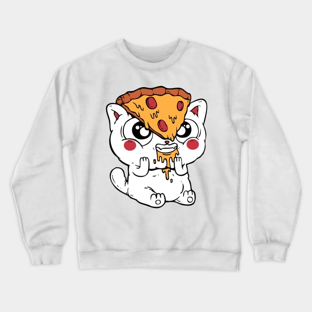 YUM YUM PIZZA CAT Crewneck Sweatshirt by Talonardietalon